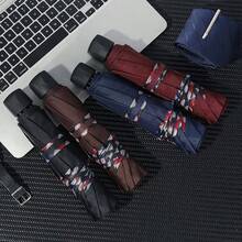 1pc Extra Large Dual-Use Sun & Rain Umbrella, Reinforced Frame, Foldable Design, 10 Ribs, Durable 190T Fabric, Business Black Coating Edge, Thickened UV Protection, Waterproof, Mini Compact Pocket Size, Fiber Frame, Portable Flat Card Holder Style, Ultra-Light 5-Fold Umbrella, Women's Outdoor Mini Sunshade Beach Parasol, Foldable High-Density Black Coating - A - View 2