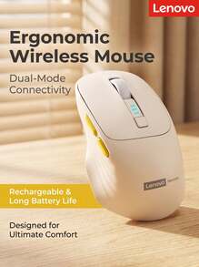 Lenovo Wireless Silent Mouse, Ergonomic Curved Grip, Stable Optical Sensor, Long Battery Life, Suitable For Home, Office, And Commuting - View 9