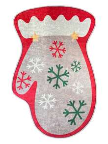 Christmas Washable Non-Slip Area Rug – Thin Soft Living Room Carpet, Kitchen Rug & Runner, Festive Holiday Home Decor - Red - View 3