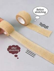 2 Rolls Non-Woven Self-Adhesive Bandage, Toe Protection, Finger Wrapping, Breathable Anti-Slip Sweat-Absorbent, Outdoor Essential - Khaki + Off-white - View 7
