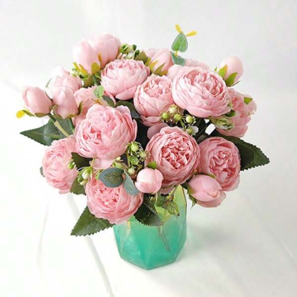 1/3 piezas Ramo de peonías artificiales, Ramo de rosas falsas, Ramo de flores exquisitas al por mayor, Peonía de seda, Adecuado para decoración del hogar, fiesta, boda, centro de mesa nupcial, decoración del Día de San Valentín, regalo de cumpleaños, ceremonia de graduación