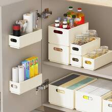 1/2/4Pcs Cabinet Folding Storage Rack, Wall Mounted Non Perforated Foldable Plastic Storage Box, Multifunctional Seasoning Bottle Cling Film Storage Shelf, Sink Sponge Holder, Space-Saving, Kitchen Accessories,Household Organization Stroage - Multicolor - View 2