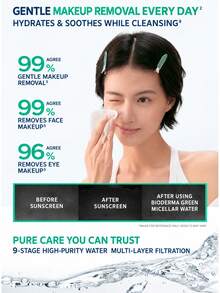 Bioderma/Bioderma Multi-Effect Cleansing Liquid Multiple Sizes Deep Cleansing Non-Irritating Eye Lip Face - Green Water 100ml - View 5