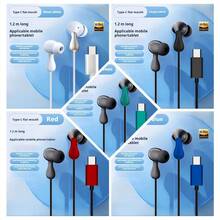 3pcs/Set Earphone In-Ear Berkabel Bentuk Tetesan Air Estetis, Desain Modis, Antarmuka 3.5mm/Type-C Opsional, 3 Warna Berbeda, Cocok Sebagai Hadiah, Dilengkapi Mikrofon - View 7