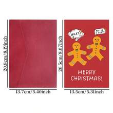 1pc Funny Broken Gingerbread Christmas Card With Envelope, Festive Christmas Celebration Card, Holiday Wishes Card For Friends, Family And Coworkers, Christmas Gift - A - View 2