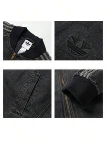 Adidas Originals Men's SST TT Vintage Distressed Denim Baseball Jacket IB6948 - Denim Black - View 11
