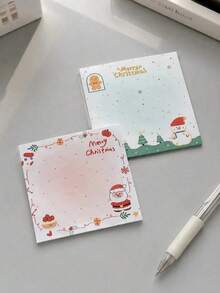 4 Styles Christmas Sticky Notes, 80 Sheets Per Pad, 320 Sheets Total, Santa Snowman Gingerbread & Holiday Pattern Memo Pads For Notes, Reminders, Journaling, Office, Desk & Christmas Stationery - one-size - View 6