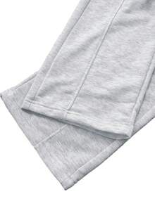 Men's Autumn/Winter American Street Style Double Waistband Minimalist Solid Color Casual Sports Straight Leg Pants - Grey - View 5