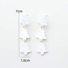 Christmas 1 Pair Triple Hanging Snowing Christmas Tree Acrylic Dangle Earrings, Clay Texture, Cute & Elegant, Suitable For Daily Wear, Party, Vacation, Gift-Giving, Holiday Gift - Y1433 - View 5