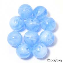 20pcs/Pack 20mm Acrylic Dual-Color Cloud Gradient Beads DIY Handmade Phone Chain Keychain Bag Charm Clothing Belt Decoration Large Diameter Beads - 20mm Two-tone Round Bead - View 13
