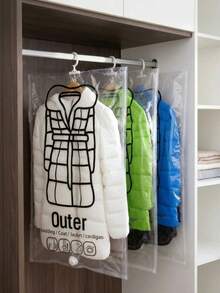Hanging Storage Bags Space Saving Clothes Compression Covers Reusable Closet Storage Bag Clothes For Down - View 4