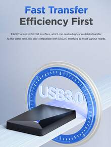 EAGET Hộp đựng ổ cứng di động 2 khay, siêu mỏng cho HDD 2.5 inch USB 3.0, hỗ trợ dung lượng 1TB, truyền dữ liệu nhanh, phù hợp cho máy tính để bàn và laptop, dùng để mở rộng lưu trữ và sao lưu dữ liệu - Xem 4