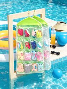 1pc 16-Pocket Transparent Over-The-Door Hanging Storage Organizer, Suitable For Shoes And Accessories, Portable, Multi-Material Structure, Dorm Essential, College Travel Must-Have, Closet Storage Organizer - Multicolor - View 3