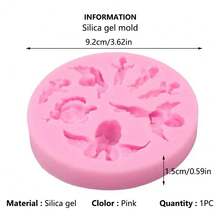 1pc Angel Shaped Silicone Mold, 3D Fondant Mold - Pink - View 10
