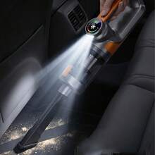 Handheld Wireless Car Vacuum Cleaner, A High-Power Handheld Vacuum Cleaner With Led Lighting And Multiple Nozzles, A Vacuum And Air Duster,Suitable For Cars, Homes, Offices, And Pets. 11.1V 2000mAh - Silver Orange - View 4