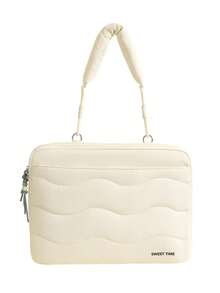 Women's Quilted Laptop Bag, Thickened Computer Tote Bag With Shoulder Strap, Large Capacity Shockproof Tablet Bag, Casual Neutral Style, Suitable For Teachers And Students As Storage And Organizer Bag, Suitable For Male And Female Students And Teenagers - Multicolor - View 12