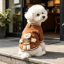 1pc Cute 3D Bear & Dog Jacket, Thermal Lined Cat & Dog Coat With Leash Attachment, Personalized Pattern Design, Suitable For Small & Medium Dogs And Cats, Universal Pet Clothing - Multicolor - View 21