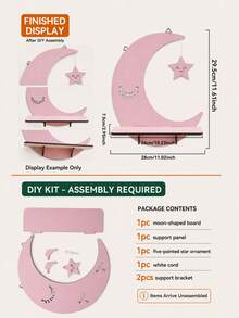 1pc Moon Star Hanging Storage Rack Cute Girl Heart Pink Wall Hanging Storage Rack Christmas Small Ornament Rack Home Decoration Suitable For Wall Hanging Decorative Gifts - Multicolor D - View 12