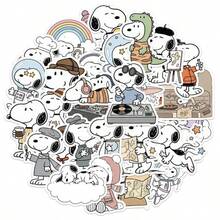 1 Set/28 Pcs Snoopy Graffiti Stickers, Cute Cartoon Anime Waterproof Cut-Out Decals For Phone, Suitcase, Notebook, Suitable For Students, Portable Colorful Hand-Drawn Stationery, Halloween Gift (Random Style) - Multicolor - View 8