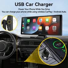 VENBES 10.26 Inch PND Portable Car Stereo, Wireless CarPlay & Wireless Android Auto Touch Screen Car Player With Bluetooth FM - Main Unit + 8‑LED Square Rear‑view Camera - View 8