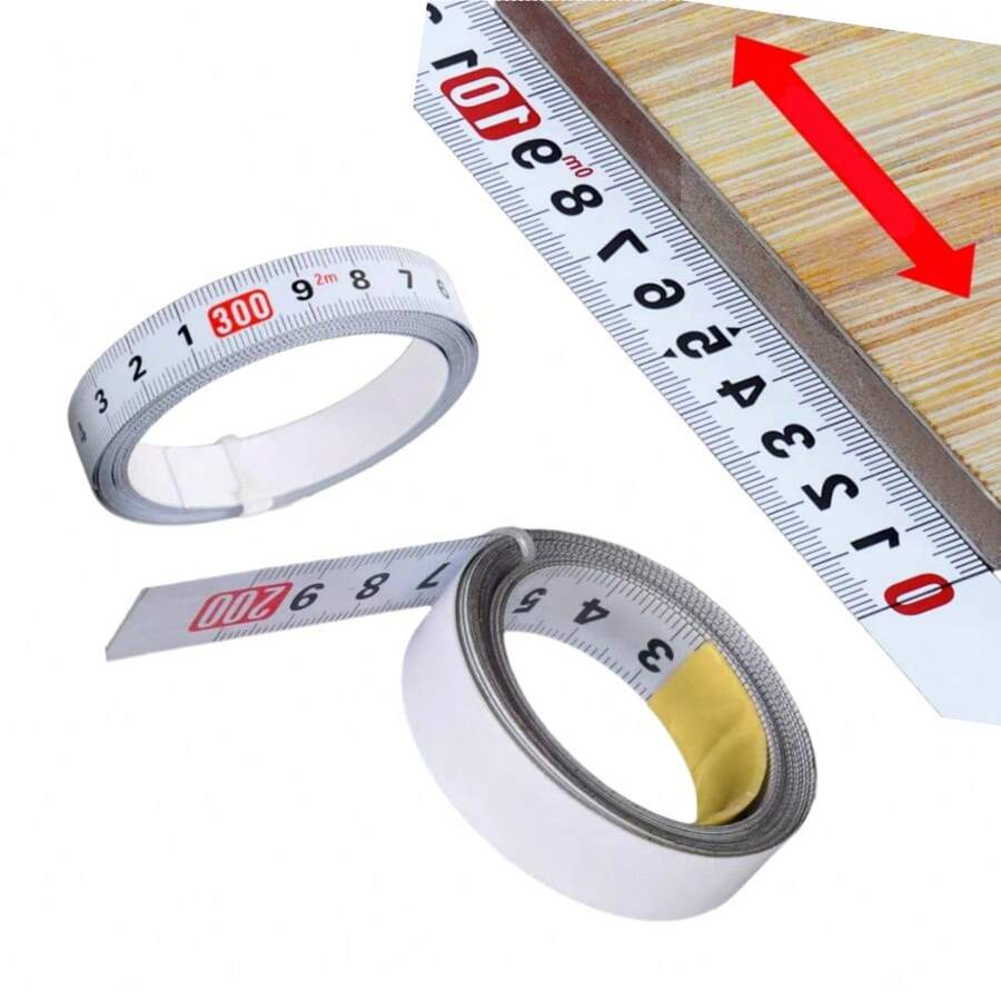 Woodworking T-Shaped Track Tape Measure, Self-Adhesive Stainless Steel Tape Measure, Multifunctional Metric Scale, Center Type, Measuring Tool, Suitable For Oblique Cut Track Router Table Saw, Durable Workbench Ruler