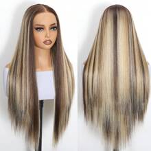 1pc 28 Inch 13x6 T-Part Synthetic Lace Frontal Wig For Women Pre-Plucked Soft Heat Resistant Daily Wig With Natural Hairline - Multicolor - View 7