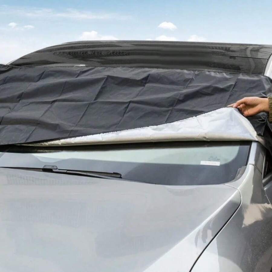 Car Windshield Sunshade Snow Cover, Foldable Front Window Sun Shield, All Season Vehicle Windshield Protector, Convenient Car Exterior Modification Accessory, Portable Auto Windshield Cover For Daily Vehicle Use - Car Windshield Snow Cover - View 1