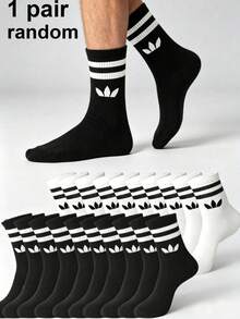1/5/10 Pasang Kaos Kaki Olahraga Pria Bergaris Warna Polos, Kaos Kaki Pasangan, Kaos Kaki Kasual Penyerap Keringat dan Bernapas, Unisex, Cocok untuk Penggunaan Sehari-hari - MultiWarna - View 4