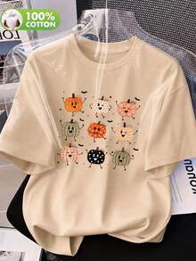 Lucu, Gaya Preppy, Motif Musim Gugur, Mode Musim Gugur yang Ceria, Desain Thanksgiving, Halloween. Pakaian Musim Gugur untuk Wanita - Aprikot - View 5