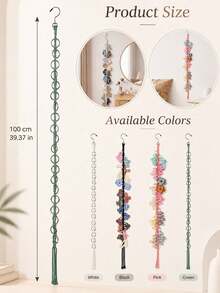 Hanging Hair Clip Storage Chain With 20 Metal Rings, Hair Clip Organizer Rack, Space-Saving Hair Accessory Storage, Suitable For Bedroom, Bathroom, Dorm, For Women And Teenagers, Christmas Gift, Gift For Her - Multicolor - View 10