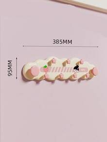 5/1pcsCream Minimalist Style Plastic Cloud Shaped Wall Hook Rack With Star Decor&Letter Print Detail, Punch-Free Strong Load-Bearing Hanging Holder,Multi-Hook Wall Mounted Hanger,Suitable For Entryway,Bedroom, Dormitory,Bathroom,Storage Organization - Multicolor - View 12