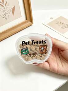 Cute Pet Print Mini Pet Treat Storage Box, Mini Small Capacity Transparent Visible Storage Box, Pet Theme Print Sealed Storage Box, Dog Treat Box, Sealed Container, Suitable For Portable Storage/Outdoor Feeding/Pet Party Scenes/Dog Walking/Outing Rewards/Car Pet Meals, Pet Owner Small Gift, Pet Owner Practical Small Storage Box - Multicolor - View 5