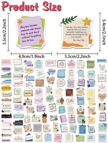 100PCS Encourage Notes Stickers – Inspirational Motivational Positive Affirmation Decals – Aesthetic Vintage Pastel Boho Stickers For Journal, Scrapbook, Guitar, Notebook & DIY - Multicolor - View 12