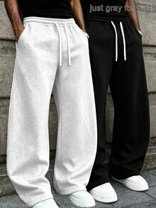 Men's Solid Color Casual Sports Pants, Pockets On Both Sides, Moisture-Wicking And Breathable Fabric, Loose And Comfortable Fit, Plus Size Loose Fit, Excellent Drape, Thin For Spring, Summer, Autumn, Fashionable And Versatile, Suitable For Sports, Fitness, Running, Casual, Outings, Outdoor, Exploration, Climbing, Camping And Daily Wear, Gift For Boyfriend, Husband And Father, Drawstring Waist Design, Sports Casual Style - Multicolor - View 10