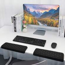 1pc Solid Color L-Shaped Elbow Pad Multifunctional Anti Slip Corner Protection Keyboard Pad Dirt Resistant Mouse Pad Wrist Guard - View 3