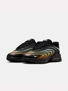 Nike Sepatu olahraga kasual pria terbaru dengan bantalan dan sirkulasi udara yang baik untuk latihan kebugaran. - Hitam/Hijau Oranye - View 5
