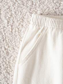 Boys' Casual Classic Versatile Pure Cotton White Long Pants Suitable For Vacation, Party, Performance, Daily, School And Other Occasions - White - View 8