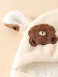 1pc Newborn Cartoon Pattern Double Layer Plush Baby Swaddle Blanket - Multicolor - View 6