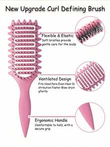 5-Piece Women's Hollow Elastic Massage Comb Set, Long-Handled Cleaning Brush, Leopard Print Comb, Suitable For Travel And Vacation. - Multicolor - View 6