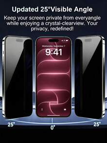 Gorilla Hero 3pcs Anti-Peeping Privacy Screen Protector, Only Supports Side Anti-Peeping, Clear Front View, Compatible With 2026 Models, Compatible With IPhone Duo/18promax/18pro/18/17e/17 Pro Max/17 Pro/17Air/17/16 Pro Max/16 Pro/16 Plus/16/15 Pro Max/15//14/13/12 And Other Models. Waterproof, Fingerprint-Resistant, High Hardness Anti-Collision, Precise Cutouts Without Blocking Camera, Easy Installation. - Black - View 4