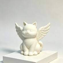 Cute Cat Shaped Desktop Decor Ornament, Creative Home Figurine, Suitable For Desktop And Home Display, Great Gift, Halloween Christmas Seasonal Home Decoration - White - View 4
