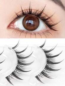 5 Pairs Natural Cartoon Transparent False Eyelashes, Cartoon Style, Cosplay, Soft And Curly, Suitable For Beginners, Daily Wear, Party And Date Occasions, Eyelashes, False Eyelashes - Black - View 4