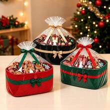 Cotton Rope Storage Baskets Square Storage Basket With Handle Desktop Organizer Christmas Gift Container For Home - Multicolor - View 3