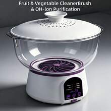 Oversized USB Rechargeable Fruit Vegetable Cleaner, Upgraded Multi-Battery Design For Long Endurance, High Efficient Portable Food Purifier With Stylish Look & Premium Material, Ideal For Home - Violet Purple - View 9