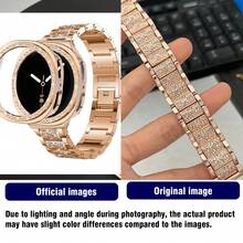1 Set Jewelry Rhinestone Metal Watch Band + Shiny Watch Case For 40mm/44mm Galaxy Watch 8, Compatible With Galaxy Watch 8 Strap, Adjustable Replacement Watch Band Accessories, Unisex Sports Watch Band - Rose Gold - View 9