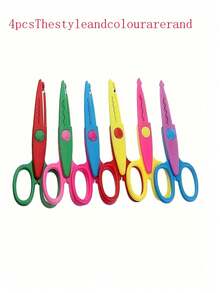 1/4/5/10pcs Handmade Scissors Set, Wavy Edge Paper Cutting Scissors, Multi-Functional Scissors, Paper Crafting, Cute Wavy Edge Scissors, Scissors Set, Asymmetrical Scissors, Handmade Design, Perfect For Creative Crafts, Home And School Use - Scissors - View 11