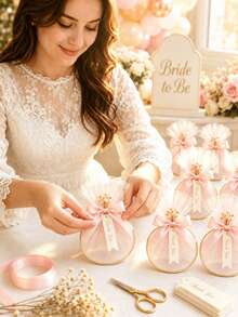 白色/粉色婚紗面紗 DIY 禮品袋 婚禮伴手禮袋 糖果餅乾袋 派對伴手禮袋 桌飾 適用於婚禮宴會 新娘婚前派對 主題派對 - 彩色 - 查看 4
