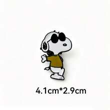 1pc Cartoon Cute Snoopy Alloy Brooch, Funny Anime Metal Badge, Japanese Style Versatile Unisex Student Pin, Stationery Accessory, Holiday Decoration, Halloween Gift (Random Style) - Multicolor - View 6