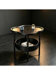 Modern Minimalist Small Coffee Table - 2-Tier With Storage Shelf, Space-Saving Sofa Side Table, Durable Plastic Assembly, Suitable For Apartments, Dorms And Small Living Rooms - Multicolor - View 10
