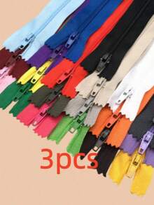 3/10pcs Nylon Zippers, Suitable For DIY Sewing Crafts, Can Be Used To Make Or Repair Clothes, Bags, Pet Clothing, Storage Bags, Wristbands, Etc. (Random Color) - Multi-color - View 6